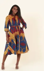 Robe de soirée imprimé africain pour femme