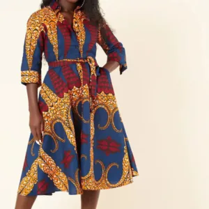 Robe de soirée imprimé africain pour femme