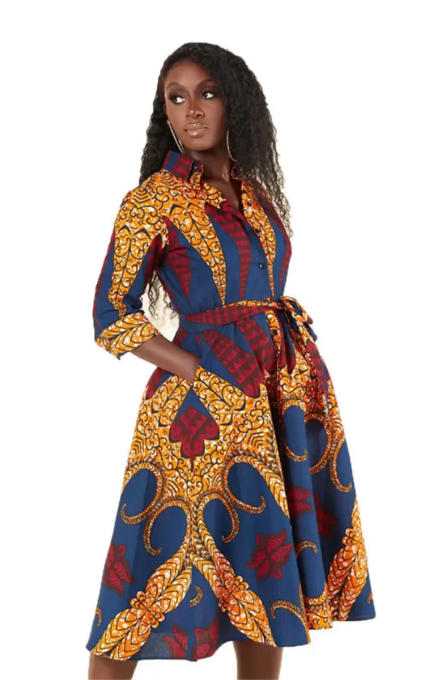 Vêtement africain élégant avec motifs colorés