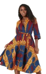 Robe chic inspirée de l'imprimé africain classique
