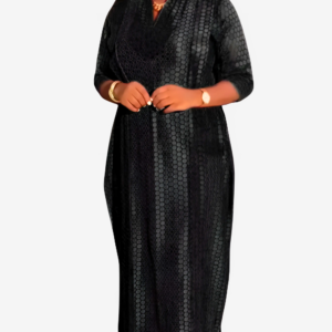 Robe longue en dentelle africaine pour femme