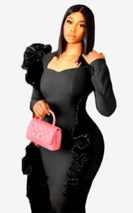 Vêtement élégant, robe noire africaine pour occasions spéciales