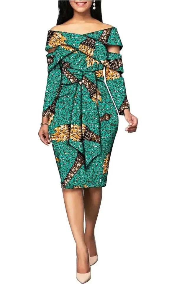 Robe colorée en Pagne traditionnel africain