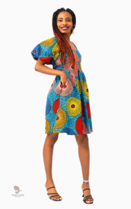 Robe africaine colorée avec motifs traditionnels