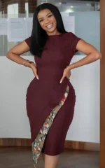 Robe Africaine Chic Rouge Femme