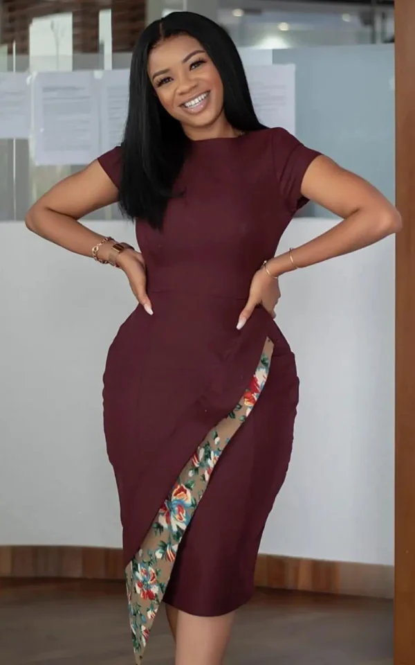 robe-femme-africaine-chic-rouge-1 Robe Africaine Chic Rouge Femme