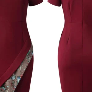 Robe en tissu africain rouge élégante