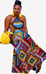 Robe africaine femme multicolore élégante et festive