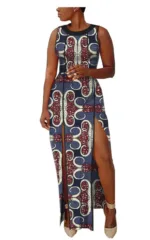 Robe Femme Africaine avec motifs tribaux vibrants