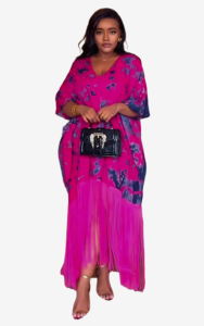 Robe African Print au col en V pour femme