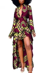 Robe longue à motifs inspirés d'Afrique