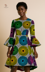 Robe Africaine colorée avec motifs traditionnels