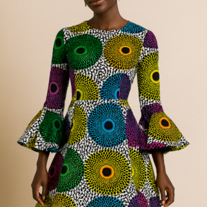 Robe Africaine colorée avec motifs traditionnels