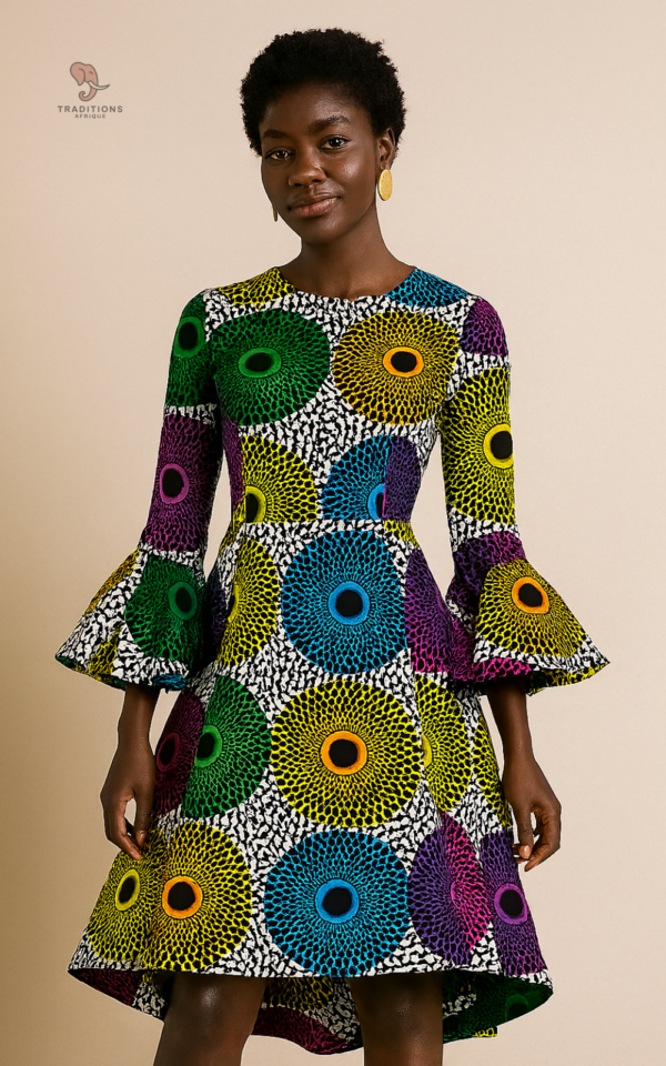 Robe Africaine colorée avec motifs traditionnels