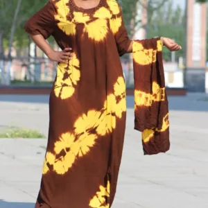 Robe longue femme en coton léger