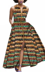 Robe longue à imprimé vibrant pour femme