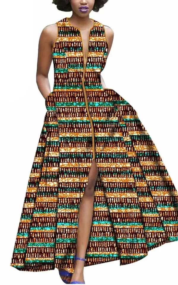 Robe longue à imprimé vibrant pour femme