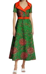 Robe femme en tissu africain vibrant