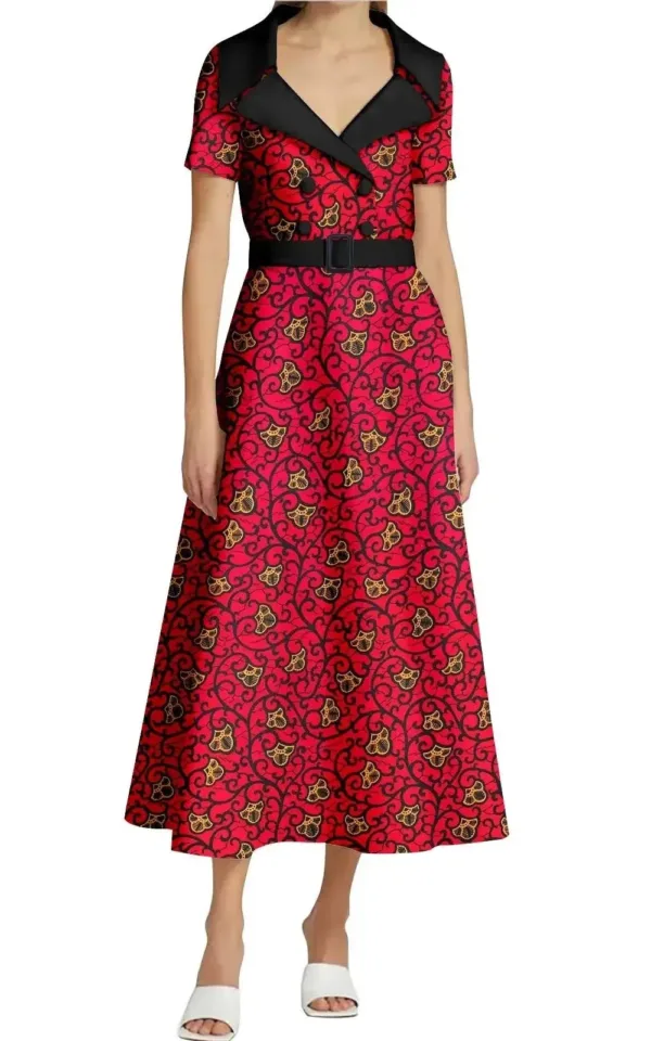 Robe longue avec imprimé wax unique