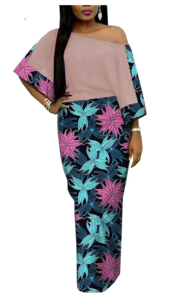 Robe Longue avec Motifs Africains