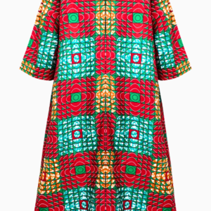 Robe longue africaine avec motifs traditionnels