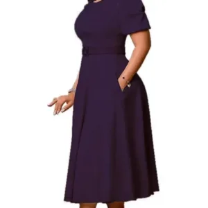 Robe Africaine à col rond, design élégant