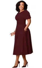 Robe Femme à coupe midi, style traditionnel