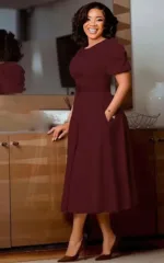 Vêtements africains pour femme, robe midi