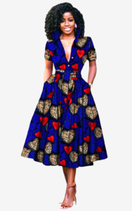 Robe élégante avec imprimés africains