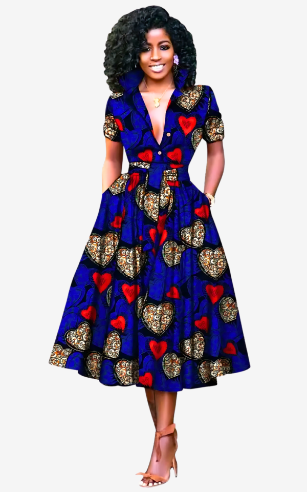 Robe élégante avec imprimés africains