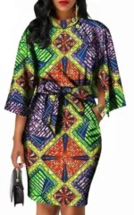 Robe avec imprimés culturels pour la mode féminine