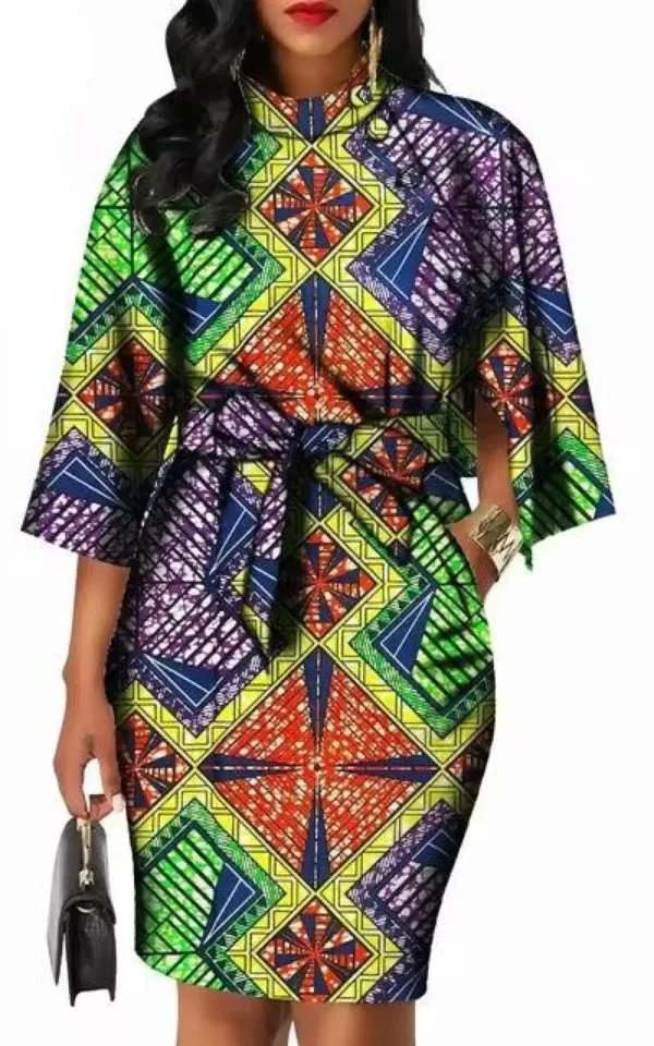Robe avec imprimés culturels pour la mode féminine