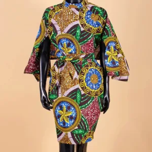 Robe africaine élégante avec motifs colorés
