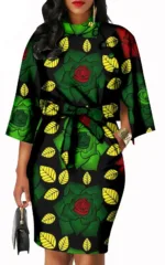 Robe femme avec imprimés africains uniques