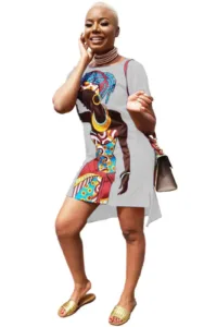 Vêtement féminin motif africain, style traditionnel