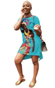 Robe unique avec design inspiré de l'Afrique