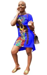Robe femme avec motifs inspirés de l'art africain
