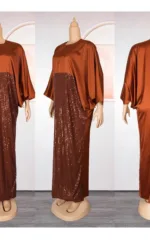 Modèle de robe colorée aux motifs africains