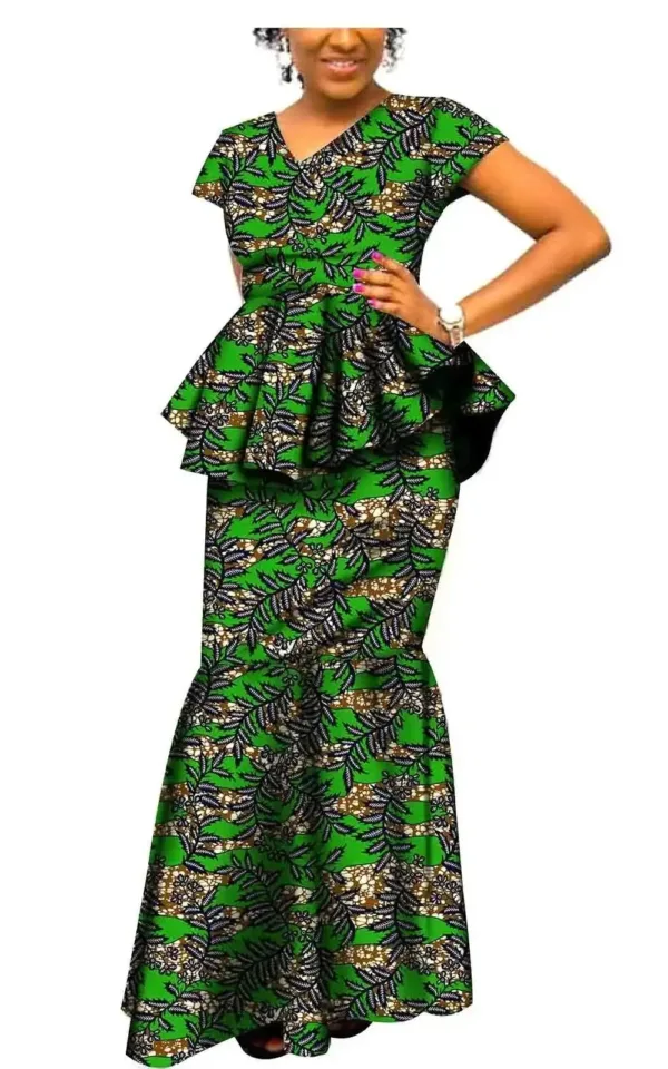 Robe femme avec tissu traditionnel pagne