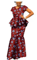 Robe africaine en tissu pagne coloré