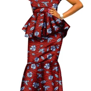 Robe africaine en tissu pagne coloré