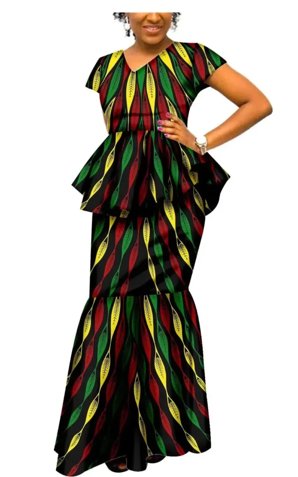Robe femme en tissu africain vibrant