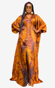 Style coloré de robe africaine avec motifs papillon