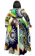 Robe africaine ronde pour femme élégante et colorée