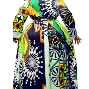Robe africaine ronde pour femme élégante et colorée