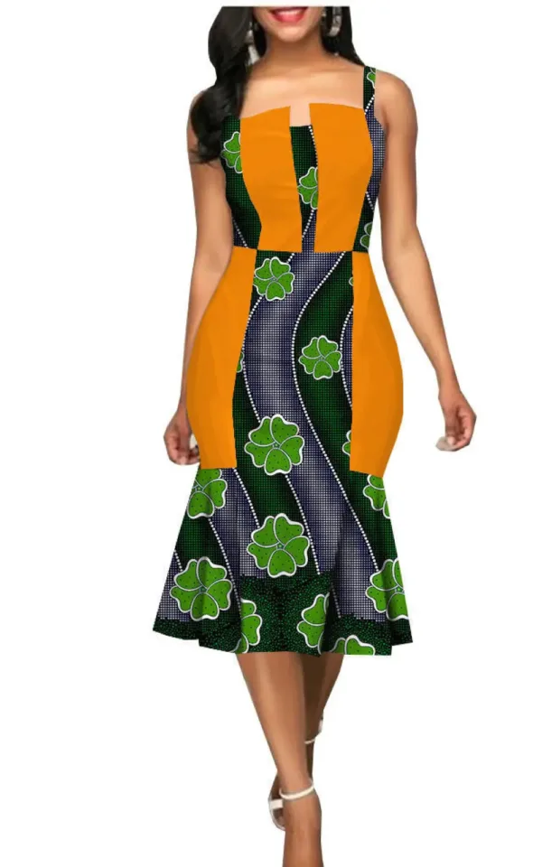 Vêtement féminin, robe aux couleurs africaines