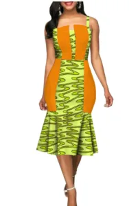 Robe femme aux motifs africains vibrants