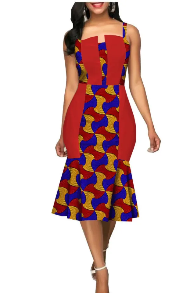 Style africain, robe femme à manches courtes
