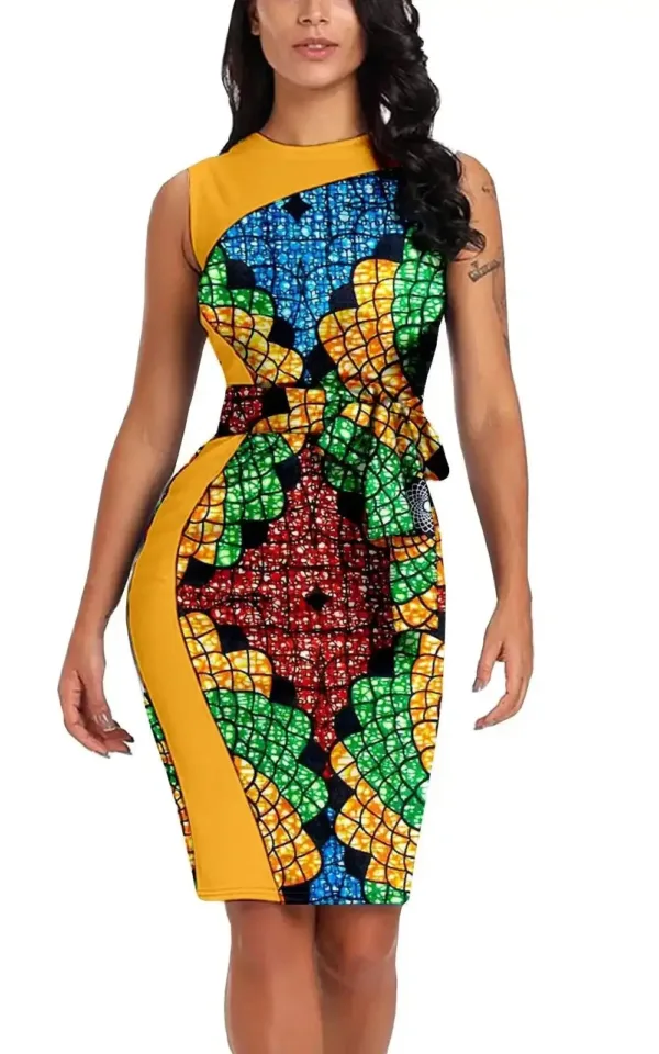Robe Tissu Africain Femme en motifs traditionnels