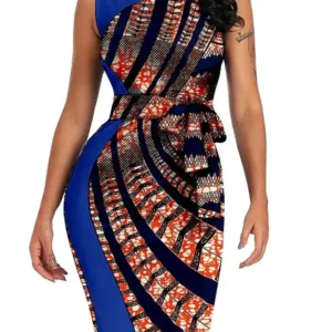 Vêtement Africain élégant pour femme en tissu coloré